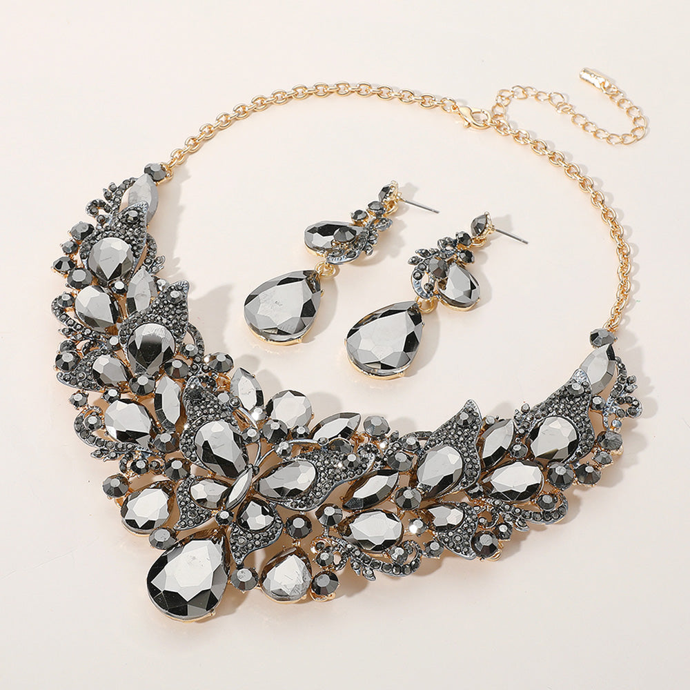 Metallic Butterfly Statement Necklace