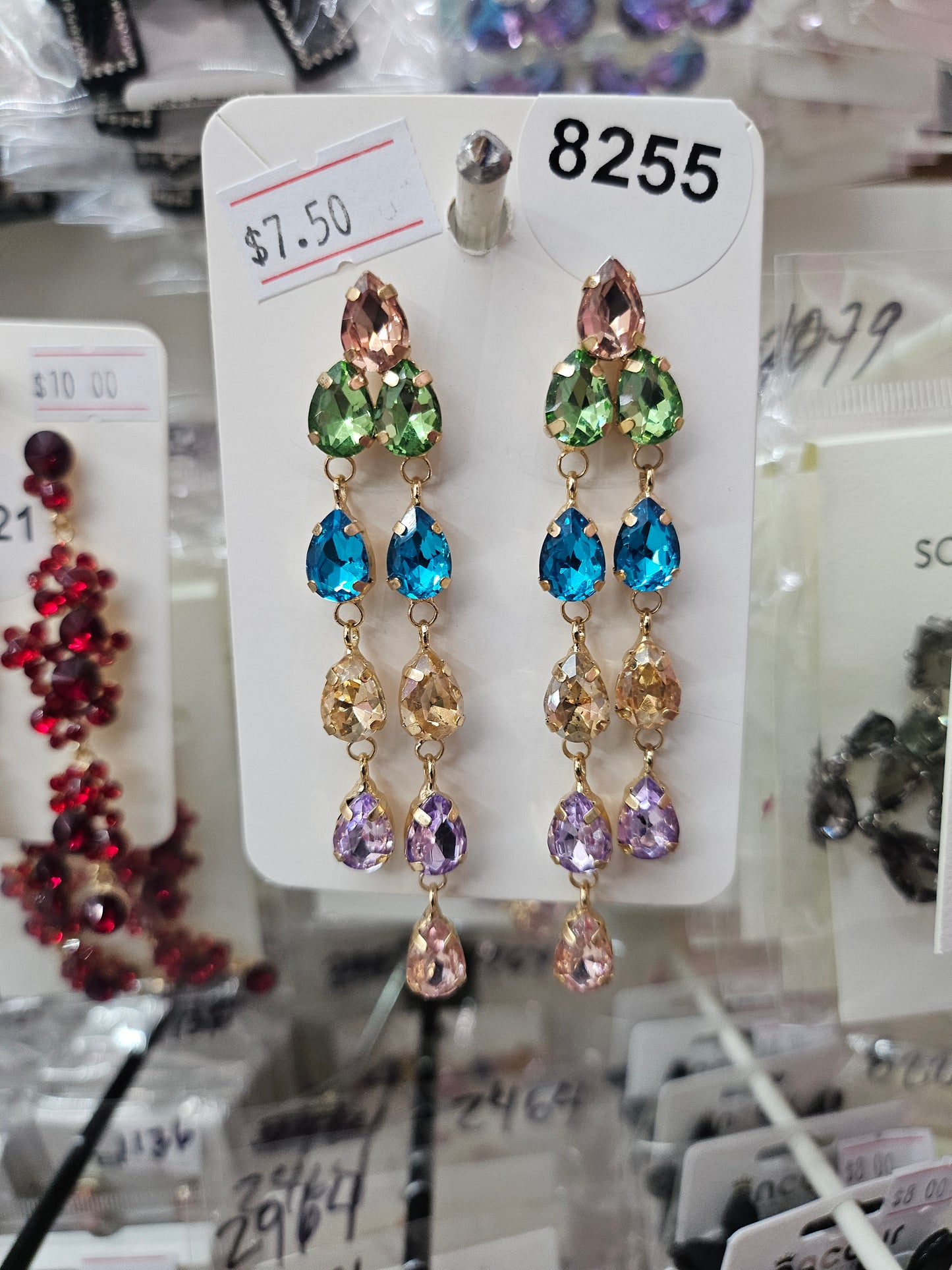 Post Colorful tassle earrings