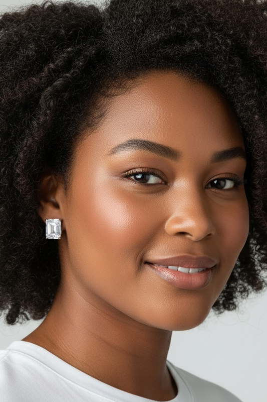 CZ square studs