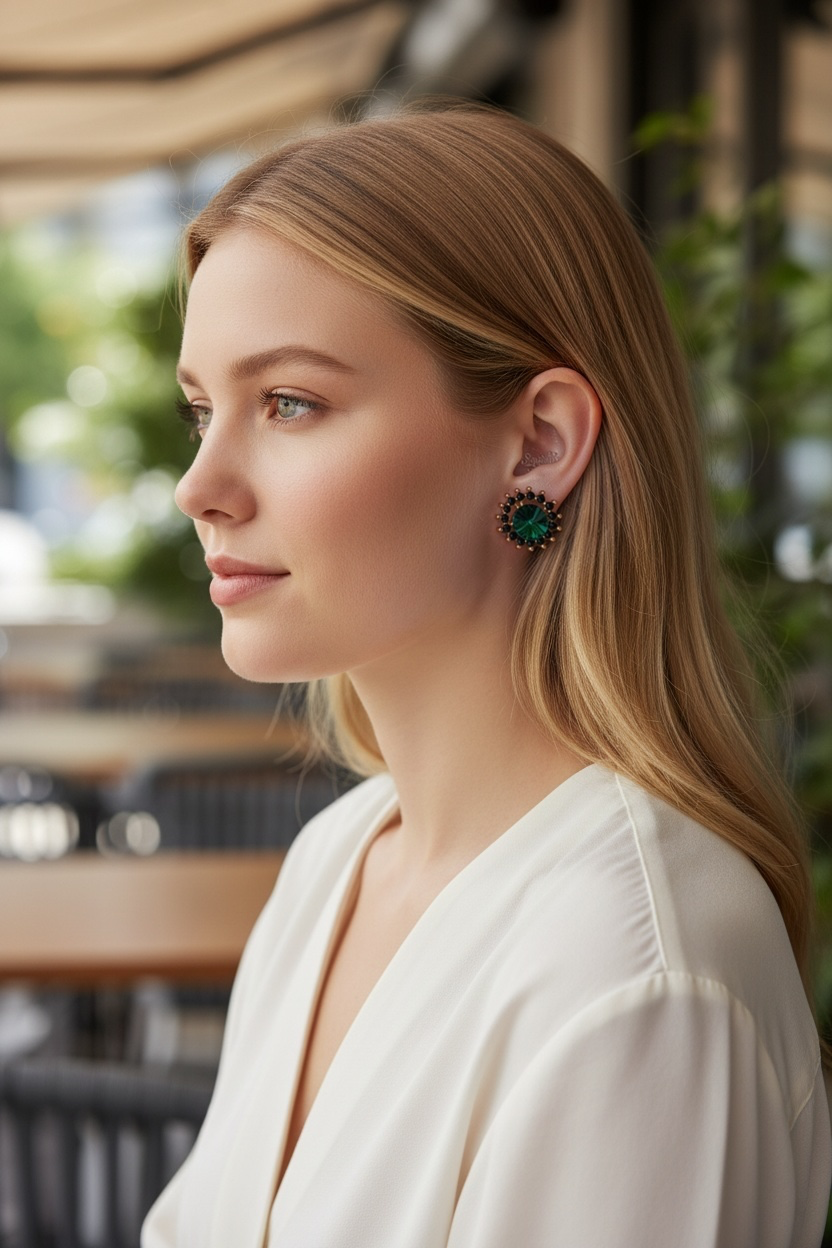 Emerald Green studs