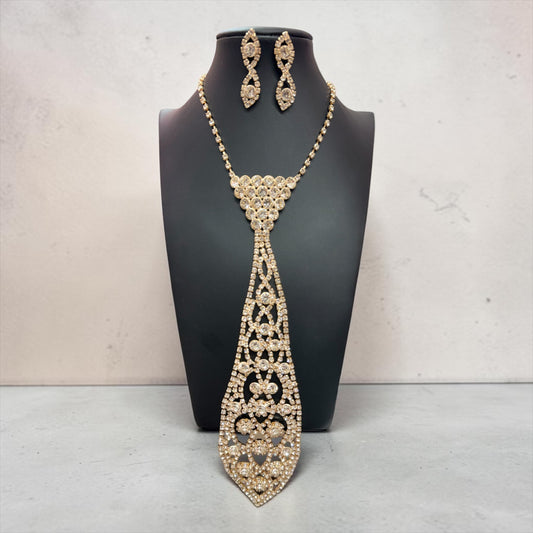 Gold Rhinestone Tie