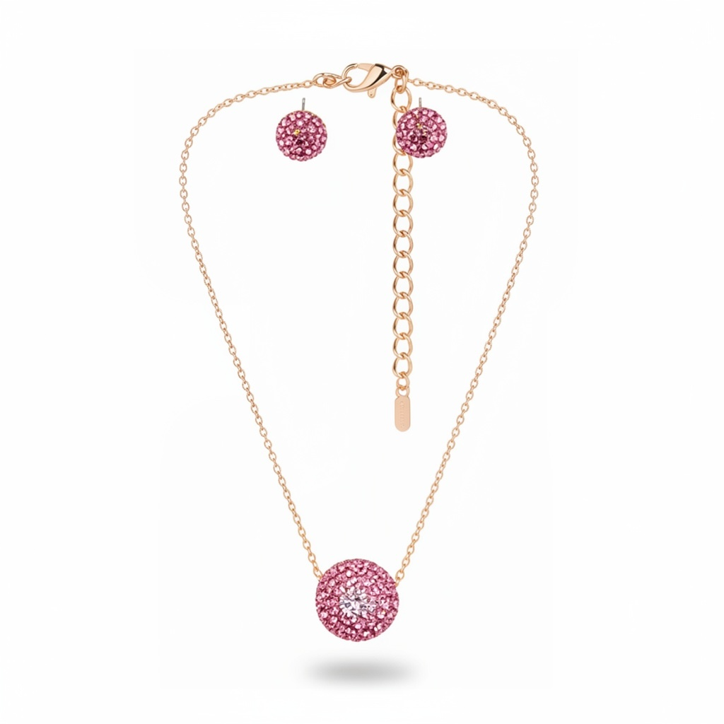 Pink sphere necklace