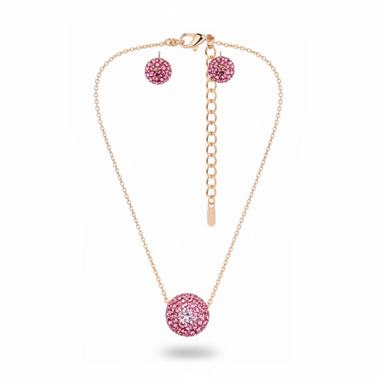 Pink sphere necklace