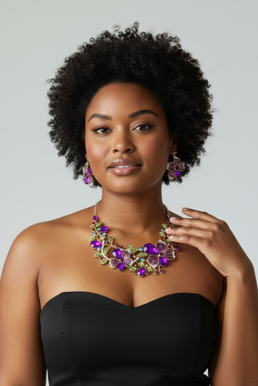 Purple flower necklace