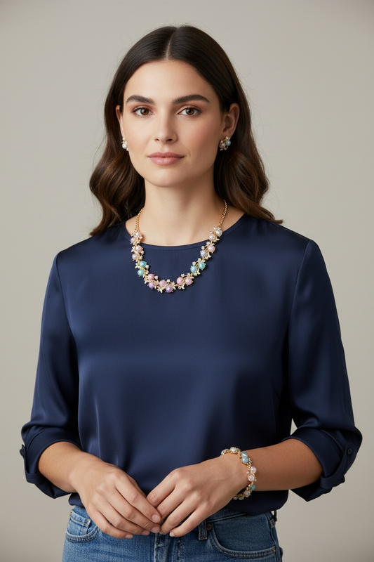 Multi pearl necklace set