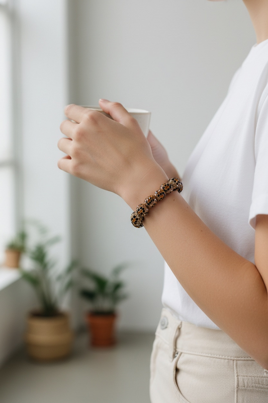 Cheetah ceramic bracelet