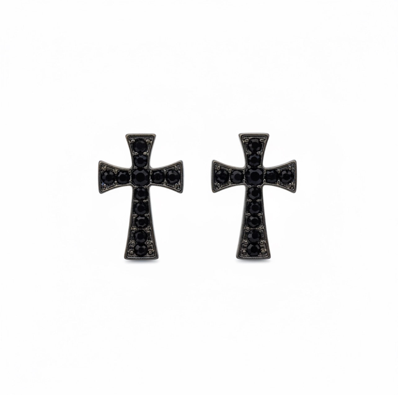 Black cross studs