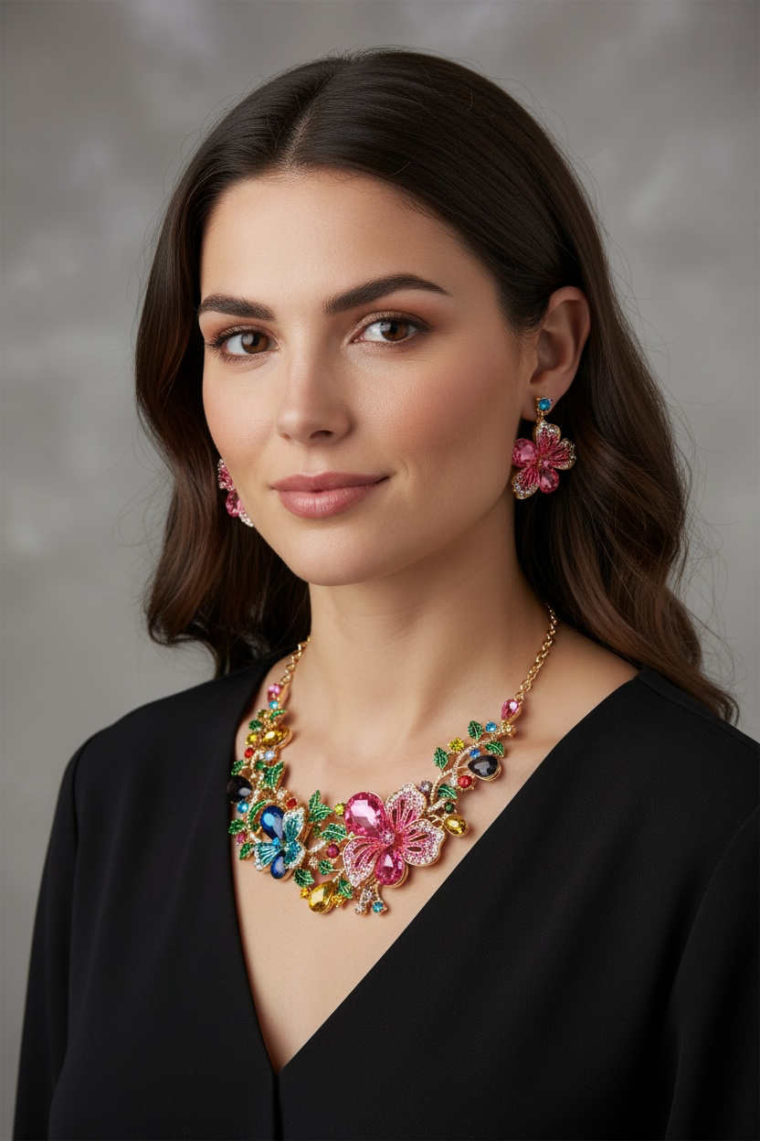 Multi flowers necklace