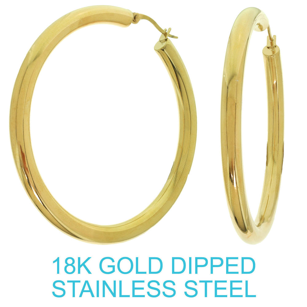 Stainless Steel 18K Gold Plated Hoop
