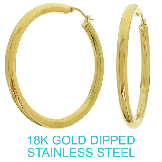 Stainless Steel 18K Gold Plated Hoop