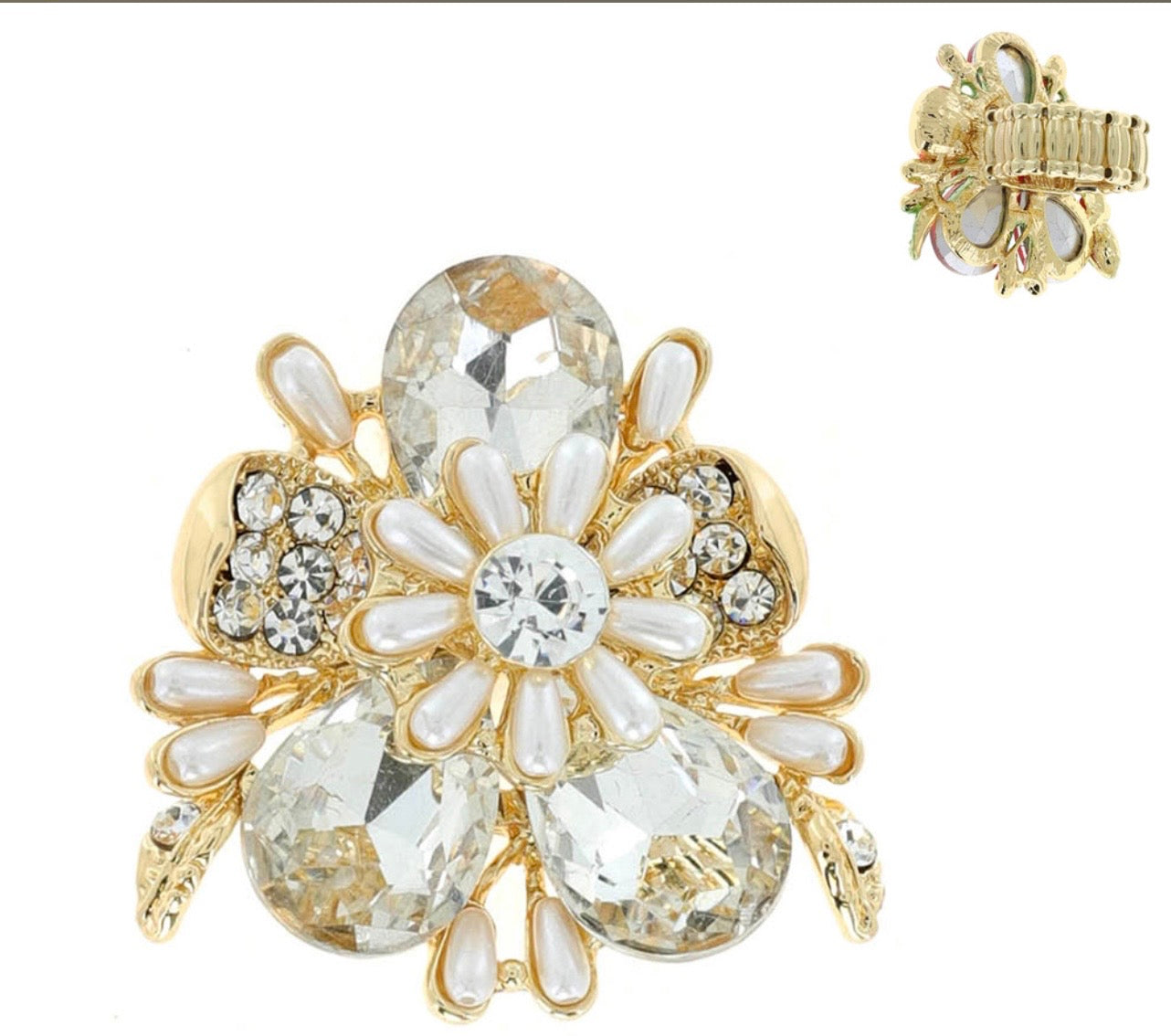 Gold flower ring