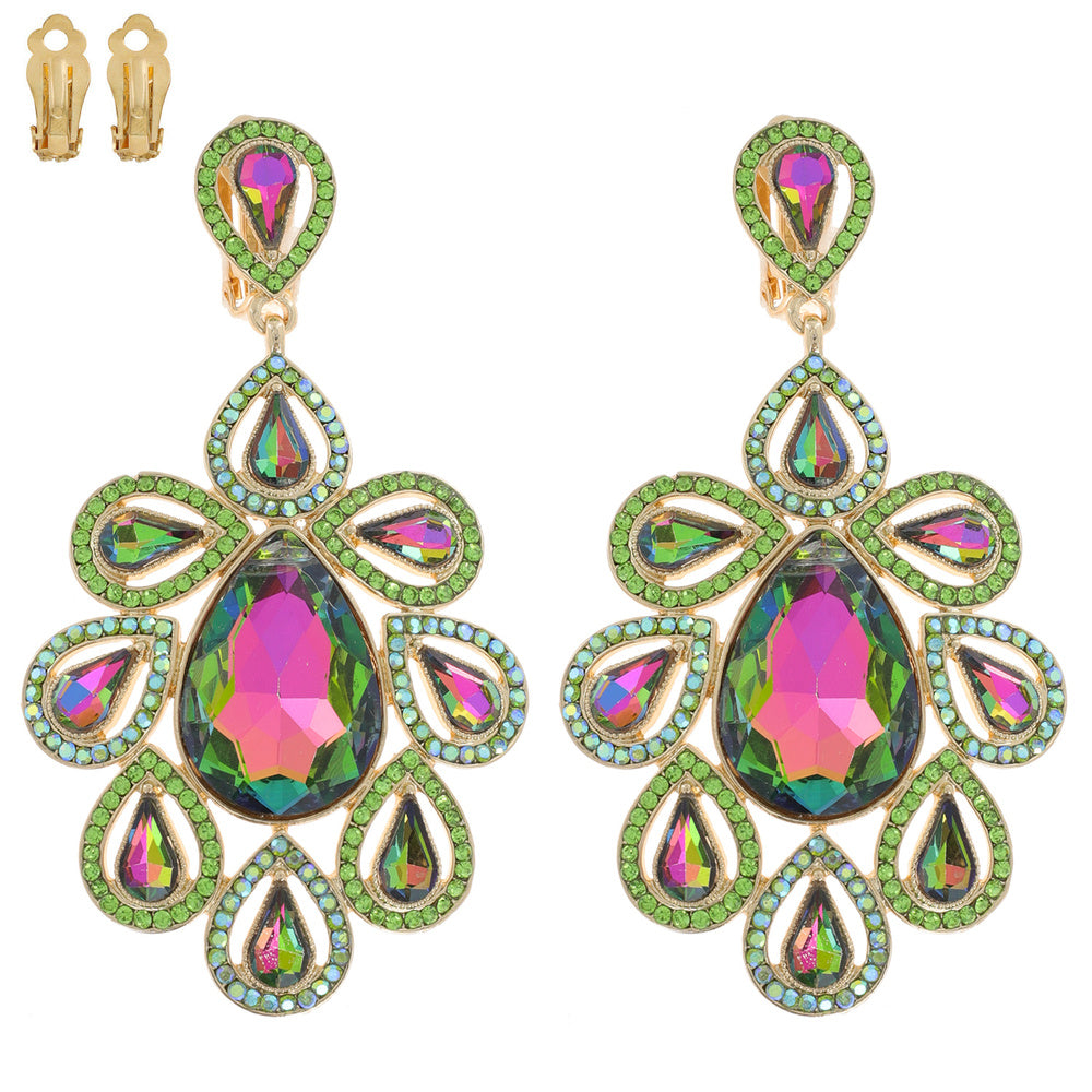 Statement Oilslick Clip on earrings