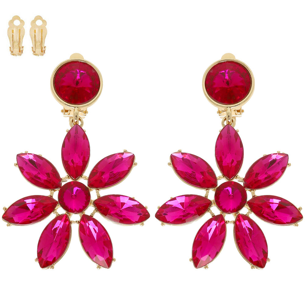 Hot pink Flower clip on