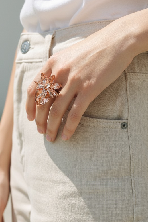 Rose gold statement ring