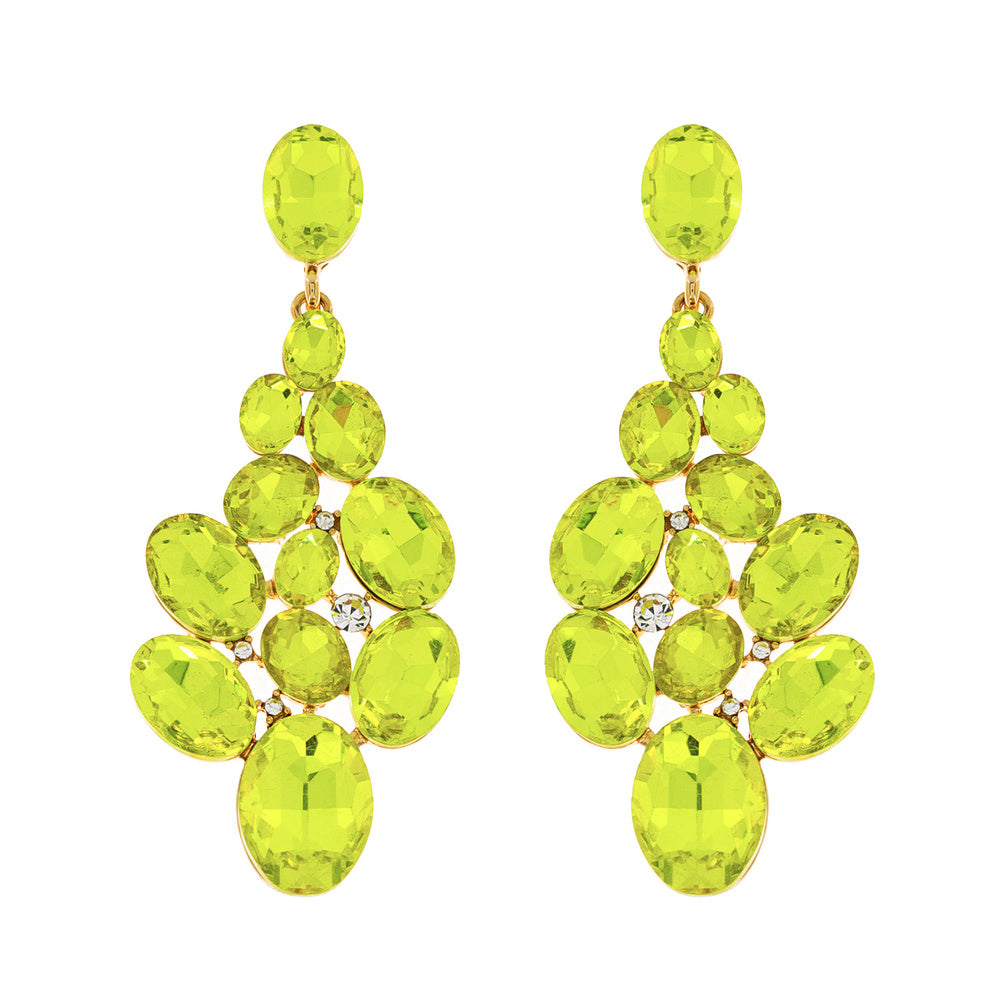 Yellow Cluster Earrings