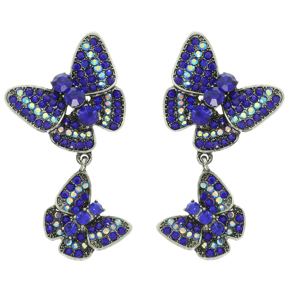 Blue butterfly earrings