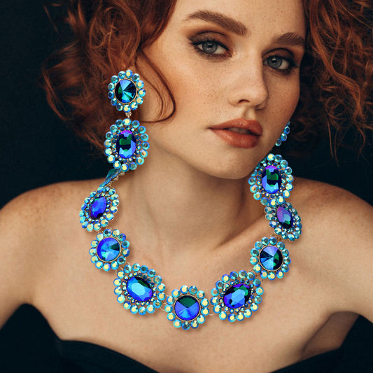 Statement Blue mermaid necklace