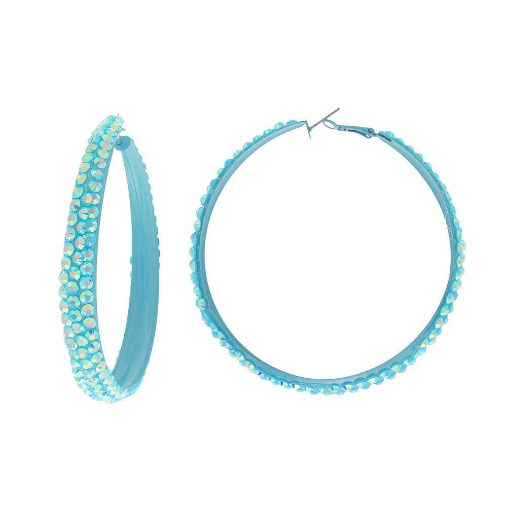 Light Blue Rhinestone  Hoop