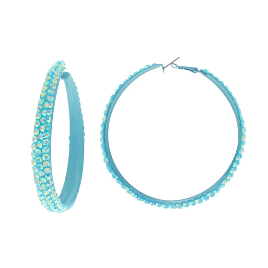 Light Blue Rhinestone  Hoop