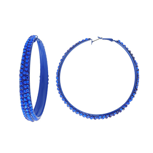 Royal Blue Rhinestone Hoop