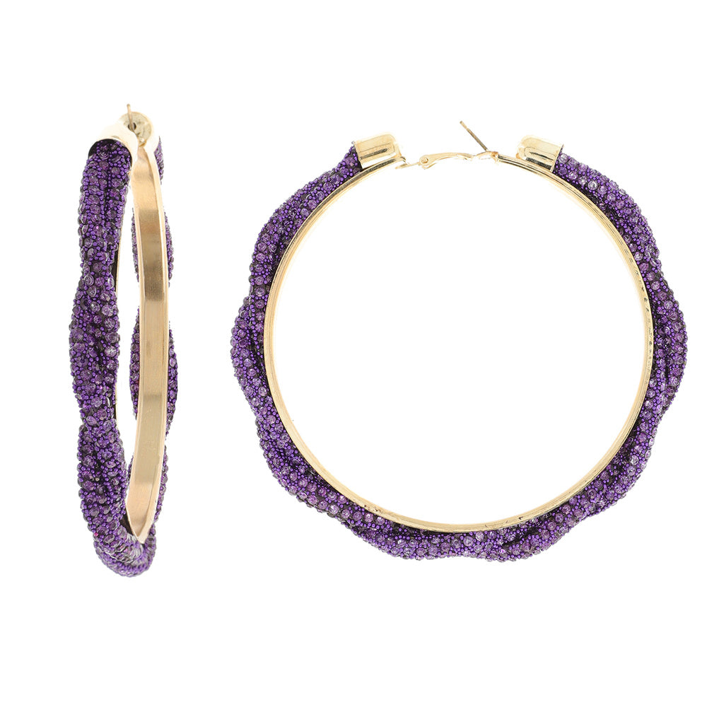 Purple Twist Hoops