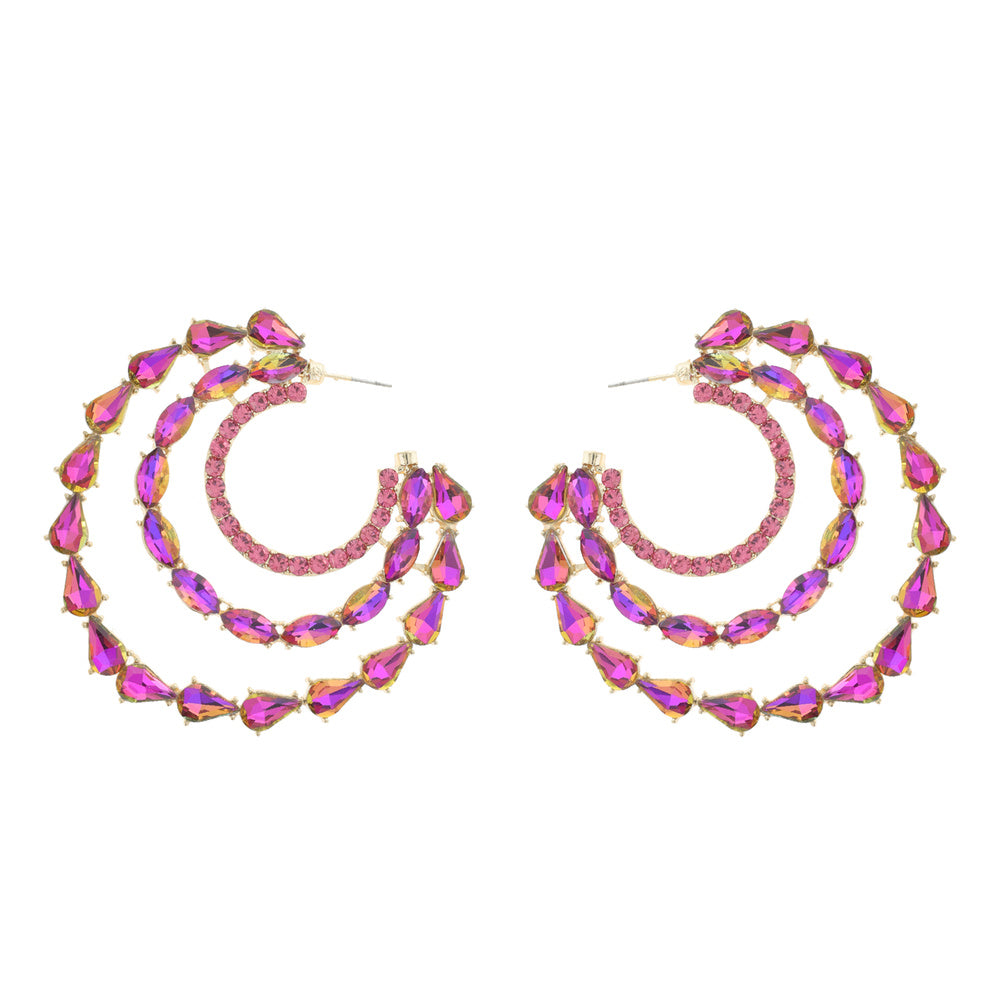 Hot Pink Side Hoop