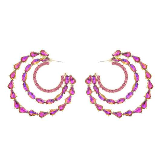 Hot Pink Side Hoop
