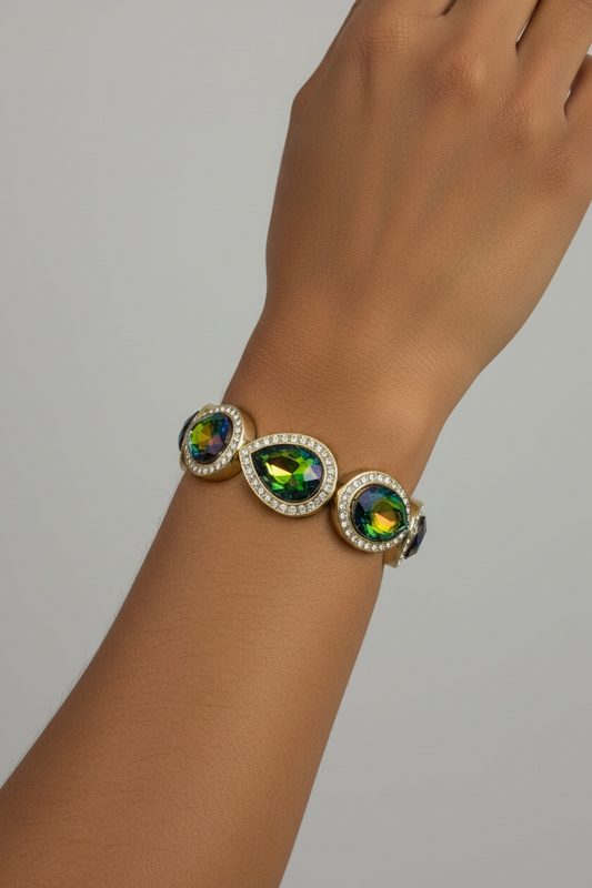 Gold oil slick drop bracelet