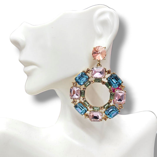 Pink Blue Earrings