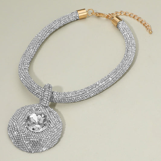 Round  clear Rhinestone necklace