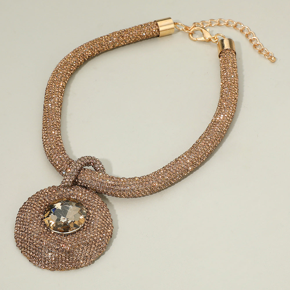 Topaz all rhinestone necklace