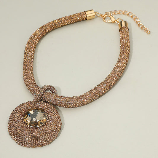 Topaz all rhinestone necklace