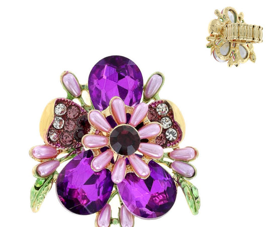 Purple flower ring