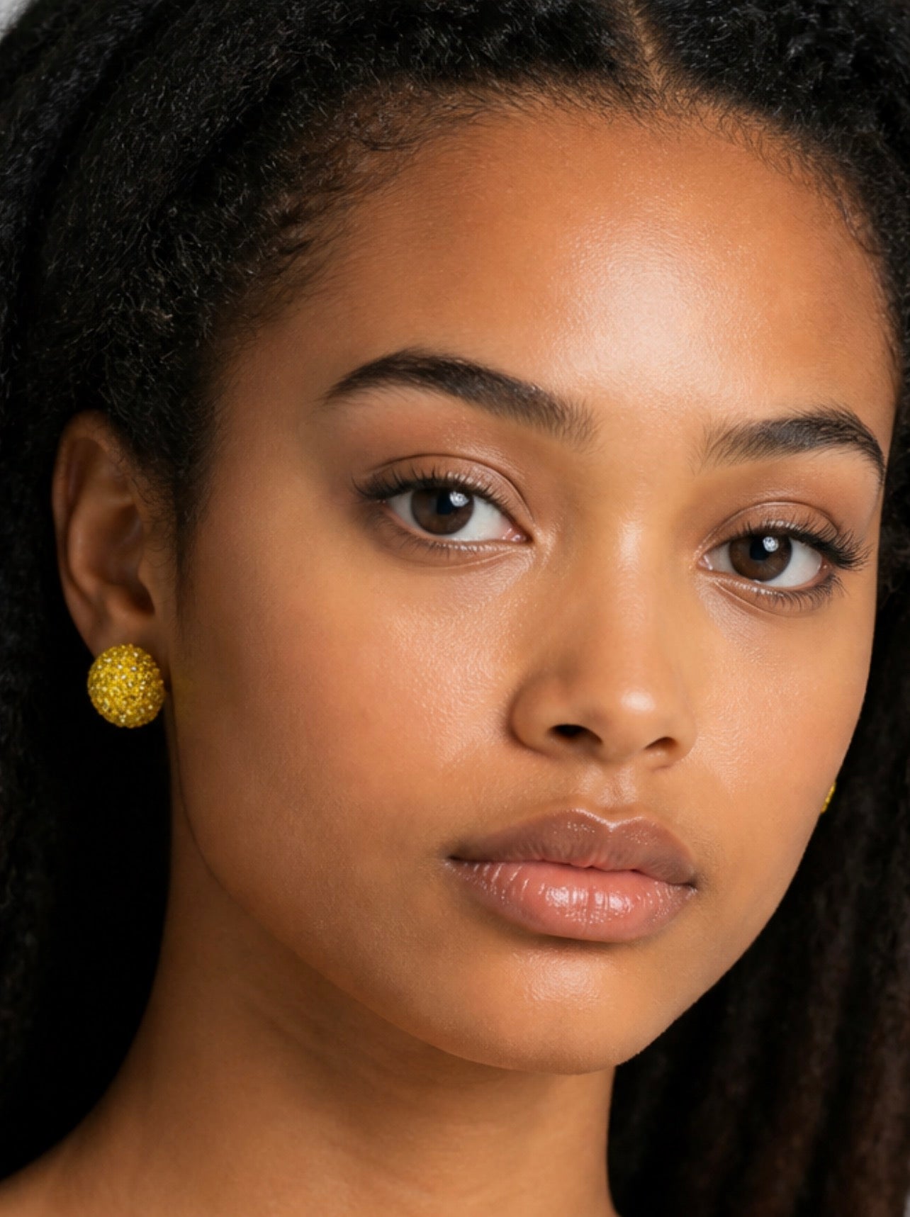 Yellow sphere earrings
