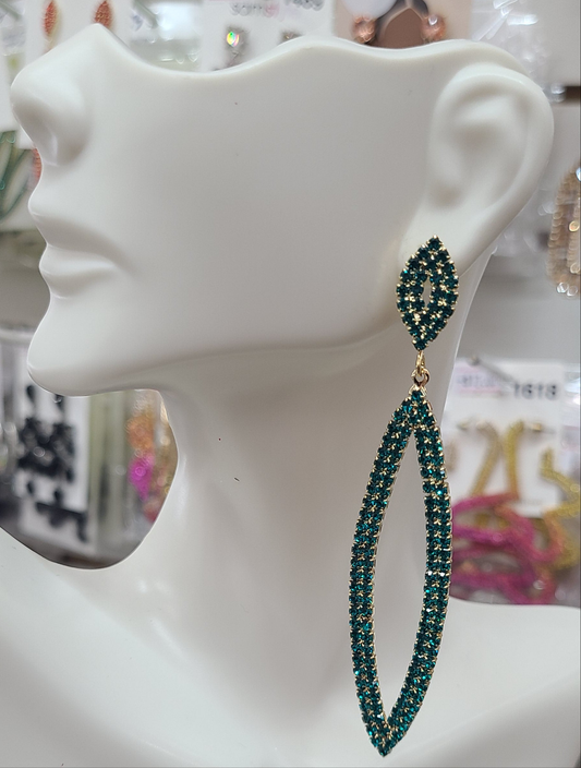 Green post earrings