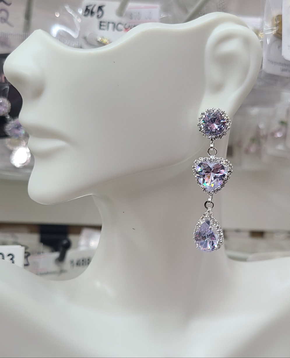 Cubic Zirconia tassle earrings