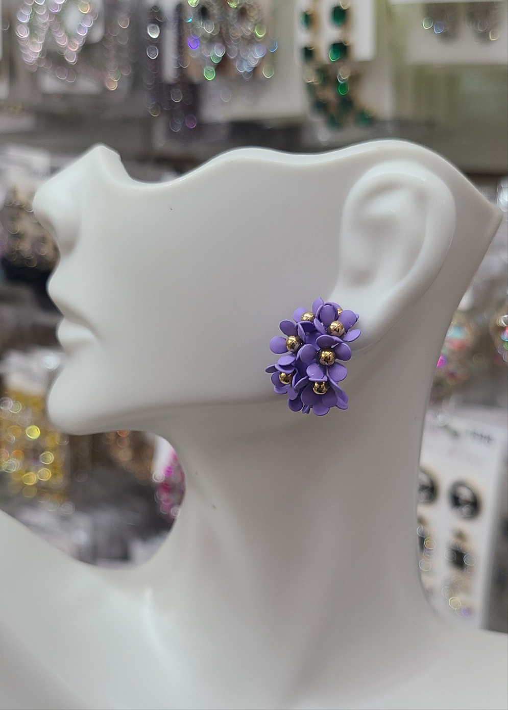 Purple Flower Half Hoop