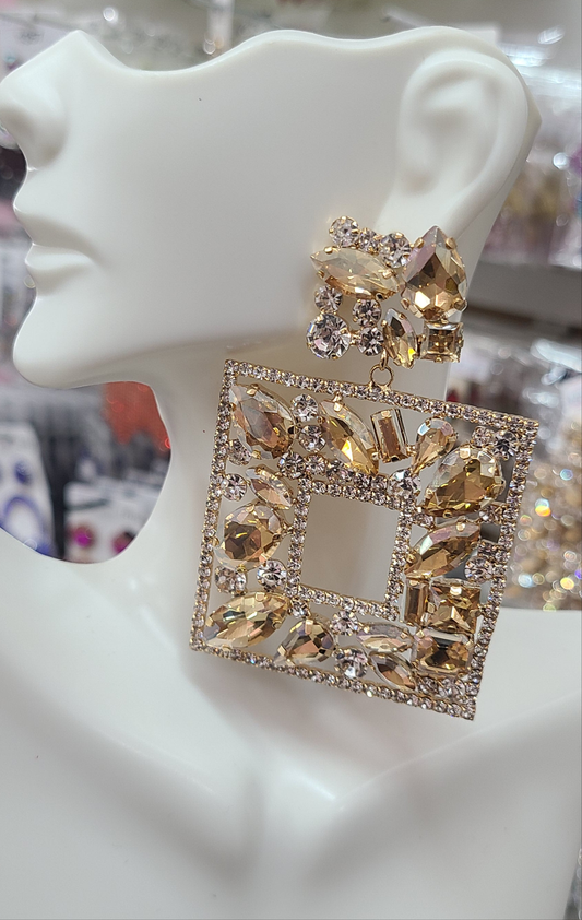 Square statement Topaz earrings