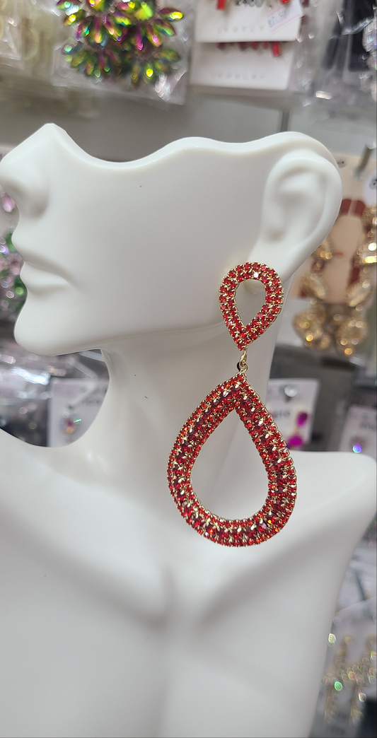 Red gold post earrings