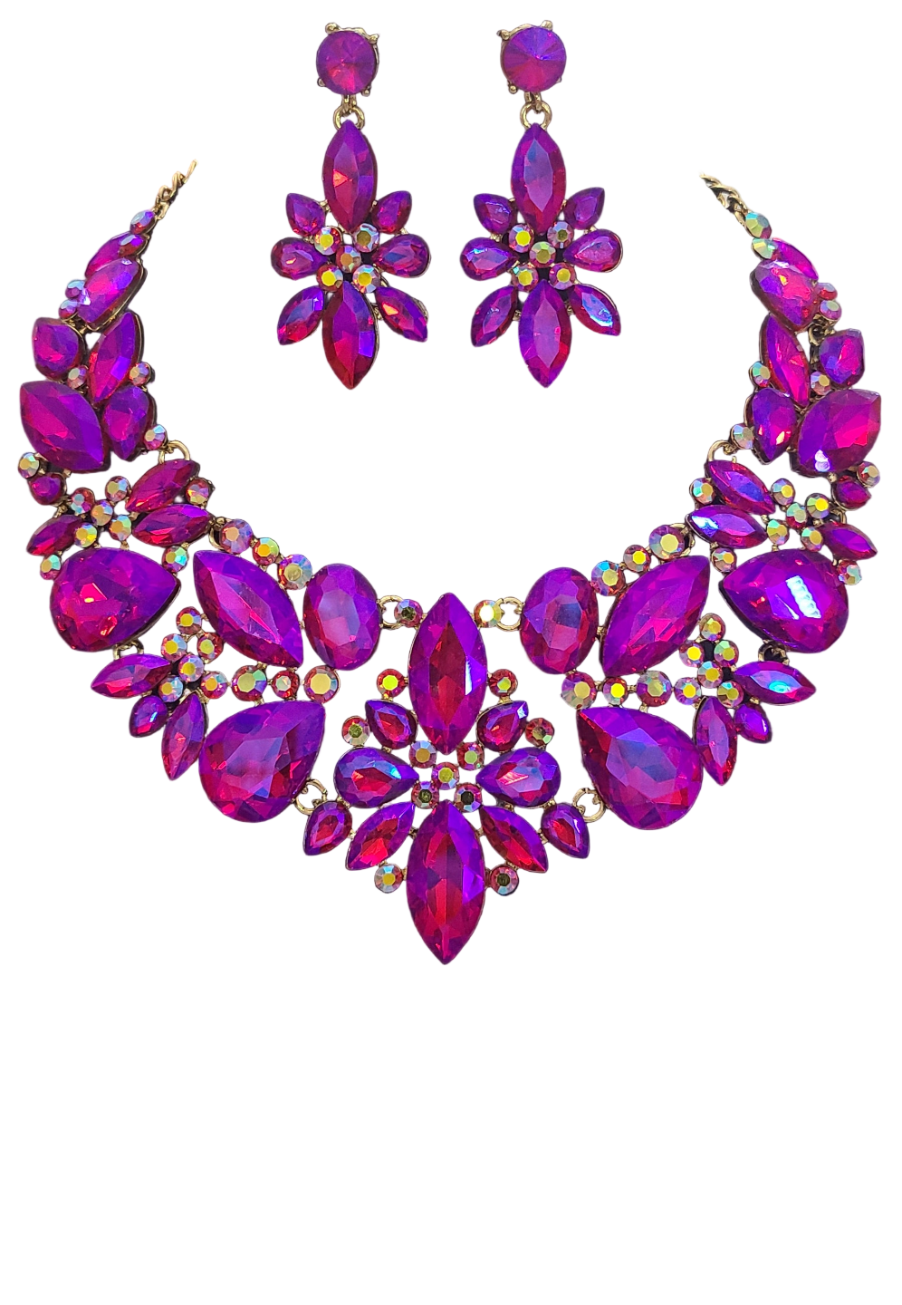 Hot pink ab necklace