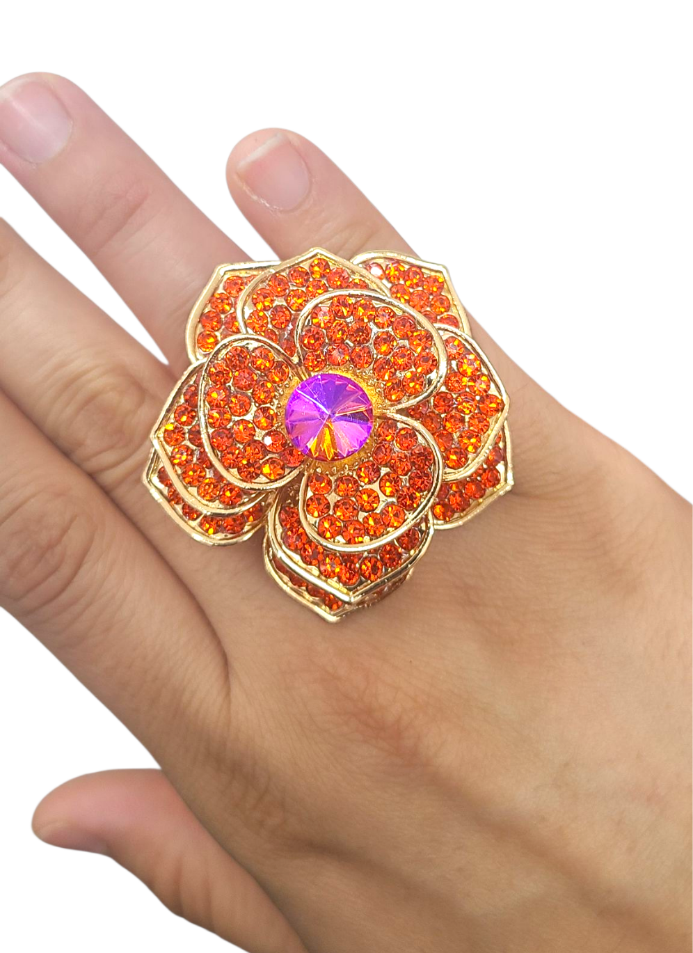 Orange Flower Ring