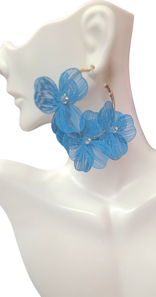 Blue Flower Hoop