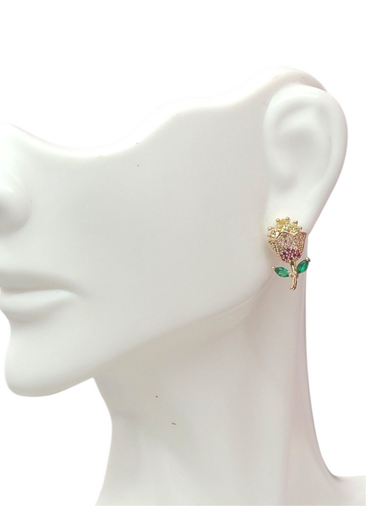 Flower stud earrings