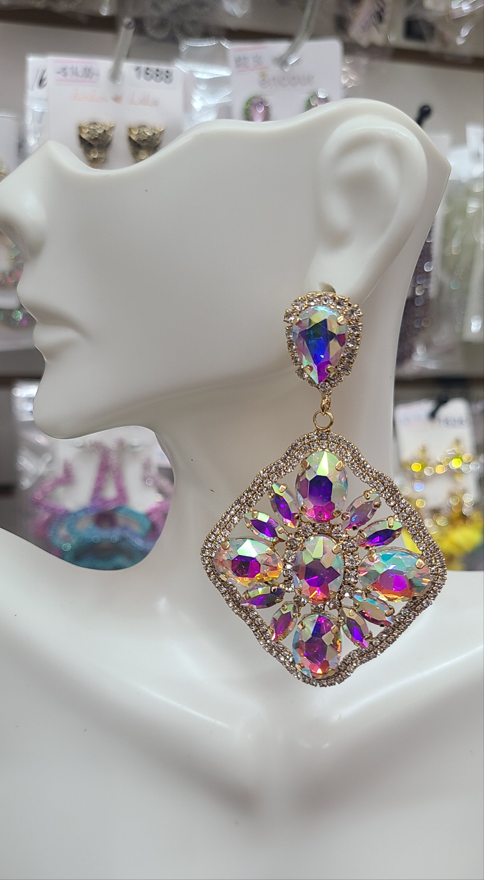 Ab statement earrings