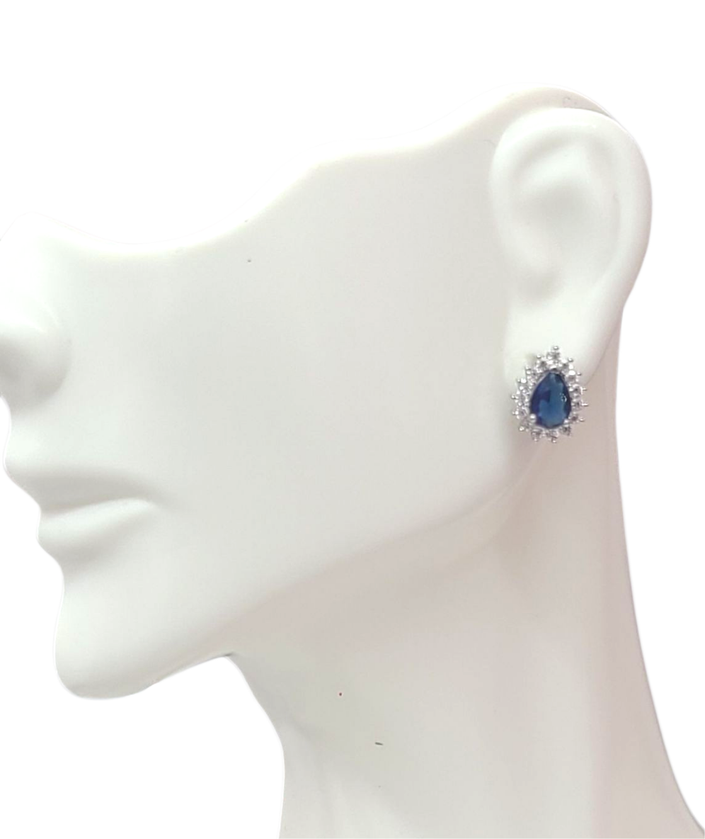 Dark blue stud earrings