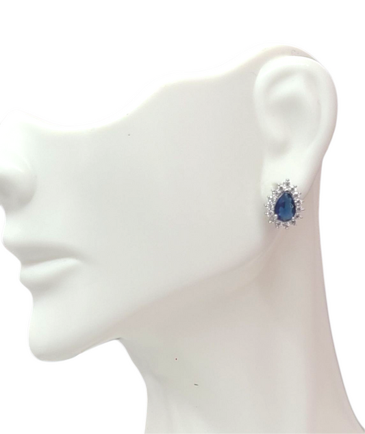 Dark blue stud earrings