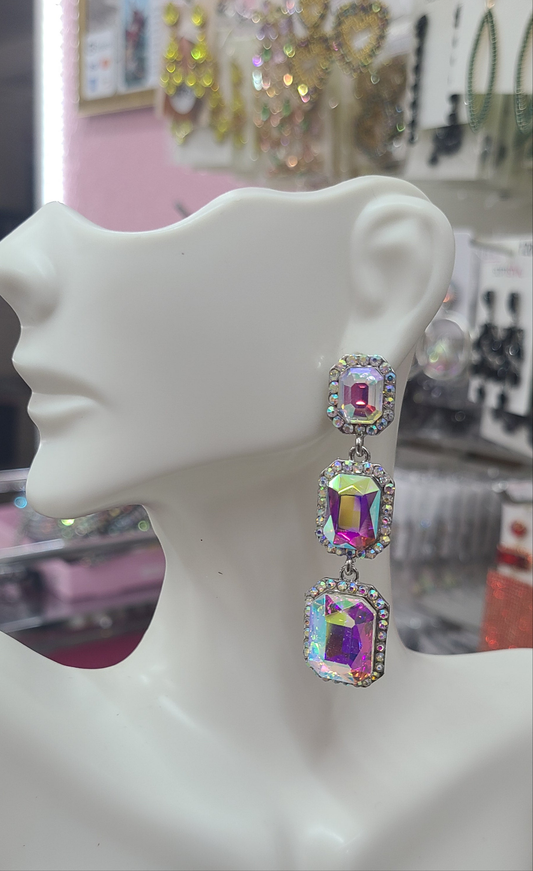 ab rhinestone drop earrings