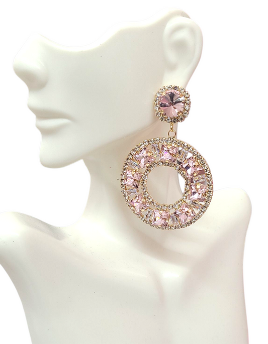 Pink cubic Zirconia earrings