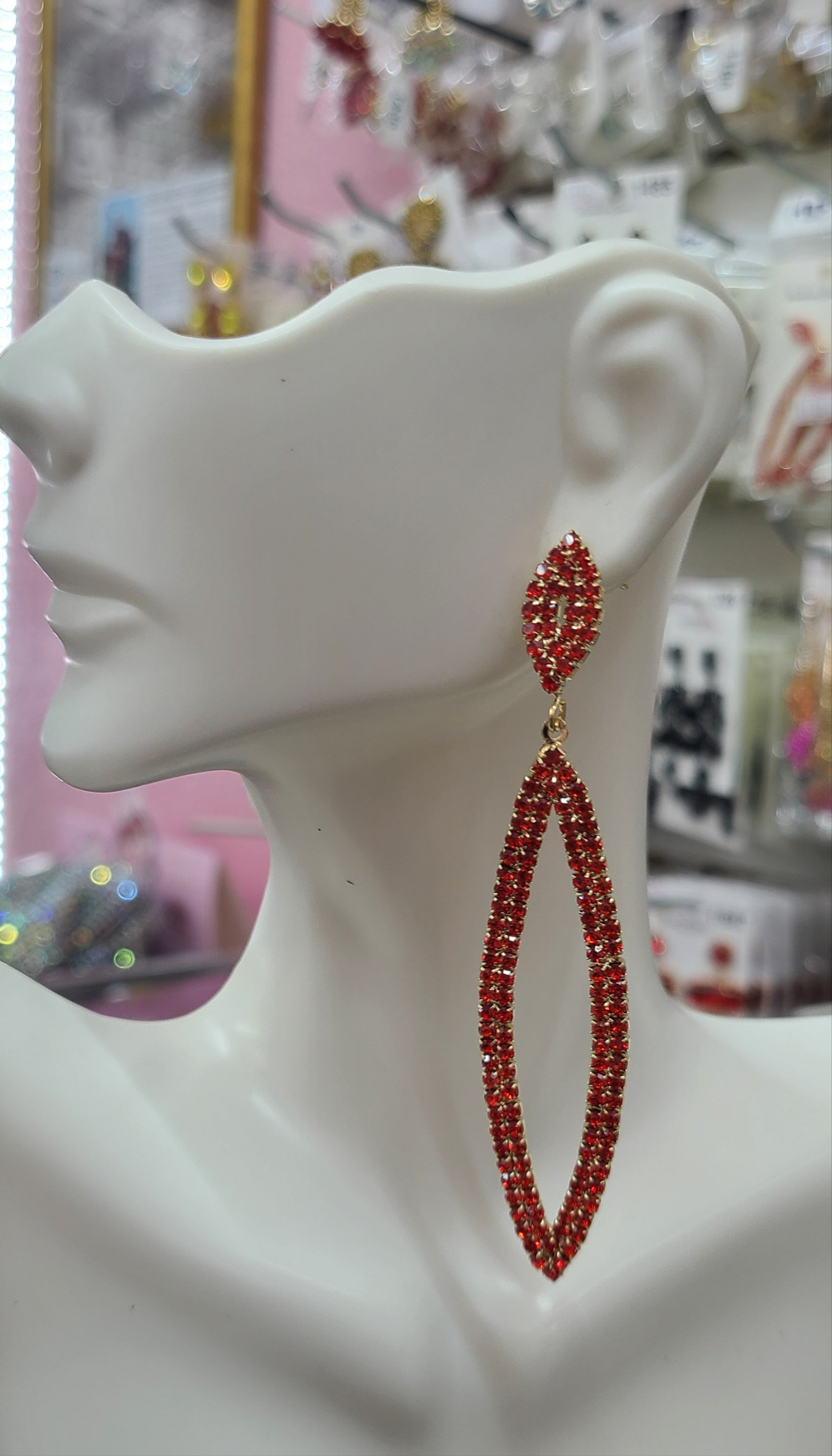 Post Long Red earrings