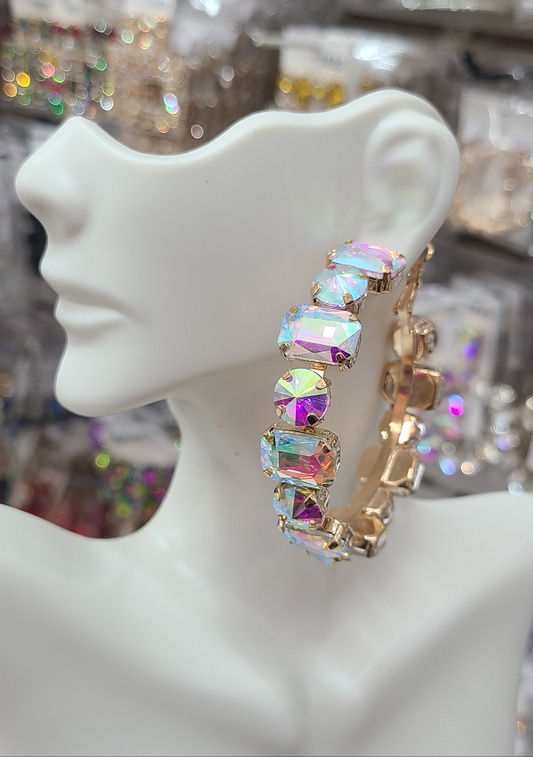 Ab gold rhinestone hoop